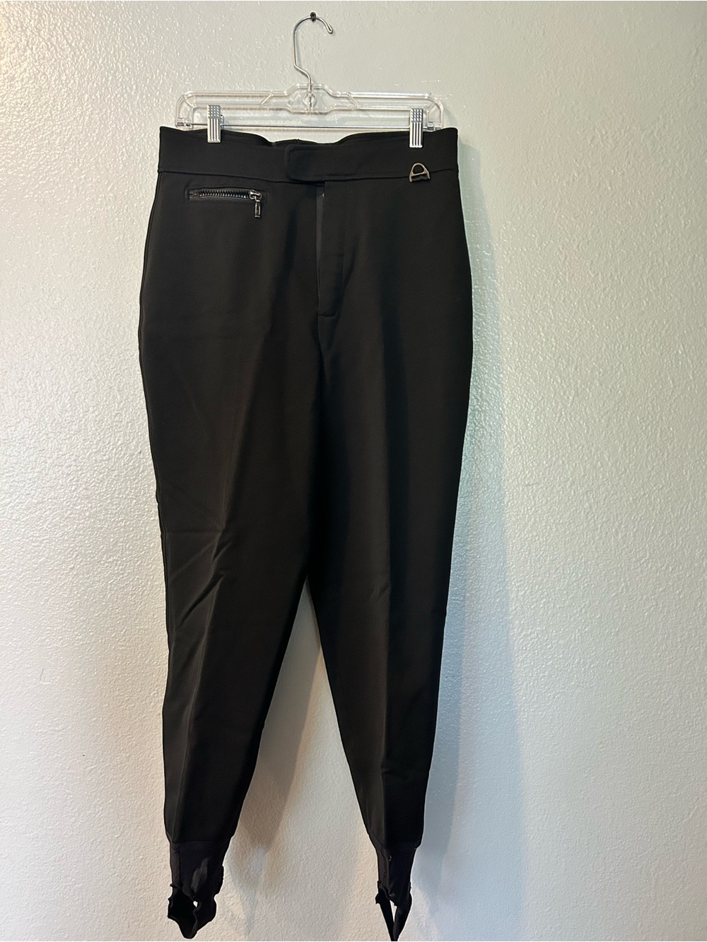 Vintage Eddie Bauer EBTEK Schoeller Stirrup Ski Pants Black Womens Petite 12 90s